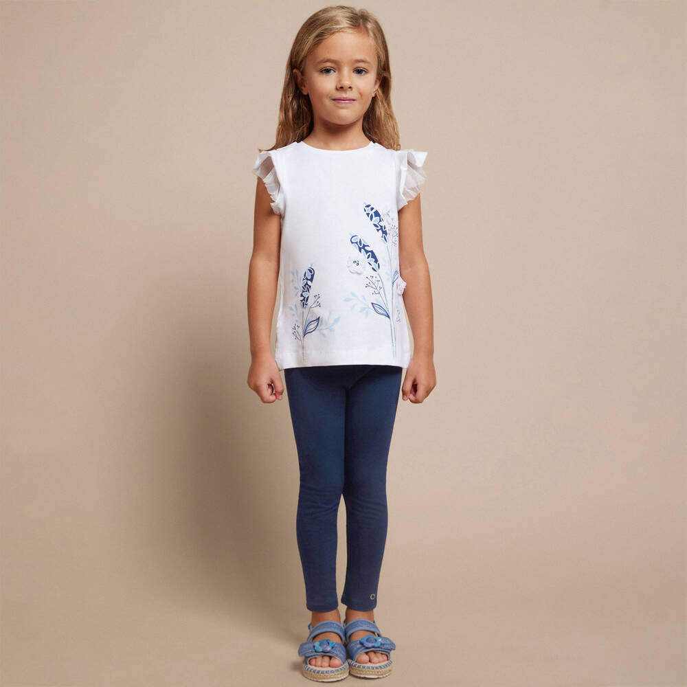 مايورال-صندل بشريط لاصق كانفاس لون أزرق للبنات | Childrensalon Outlet