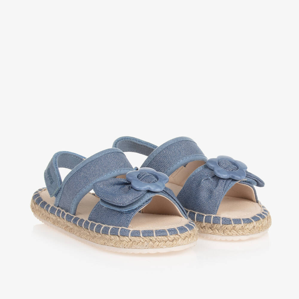 Mayoral-Girls Blue Canvas Velcro Sandals | Childrensalon Outlet