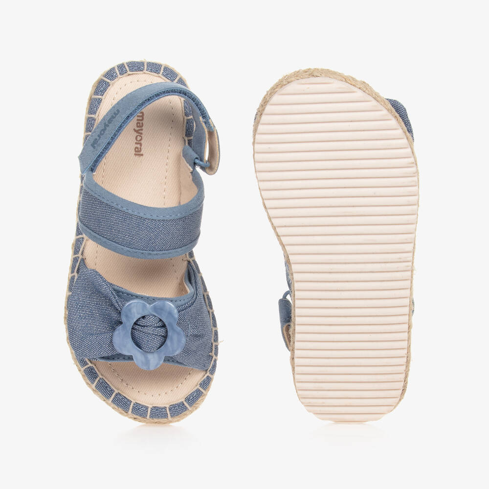 مايورال-صندل بشريط لاصق كانفاس لون أزرق للبنات | Childrensalon Outlet