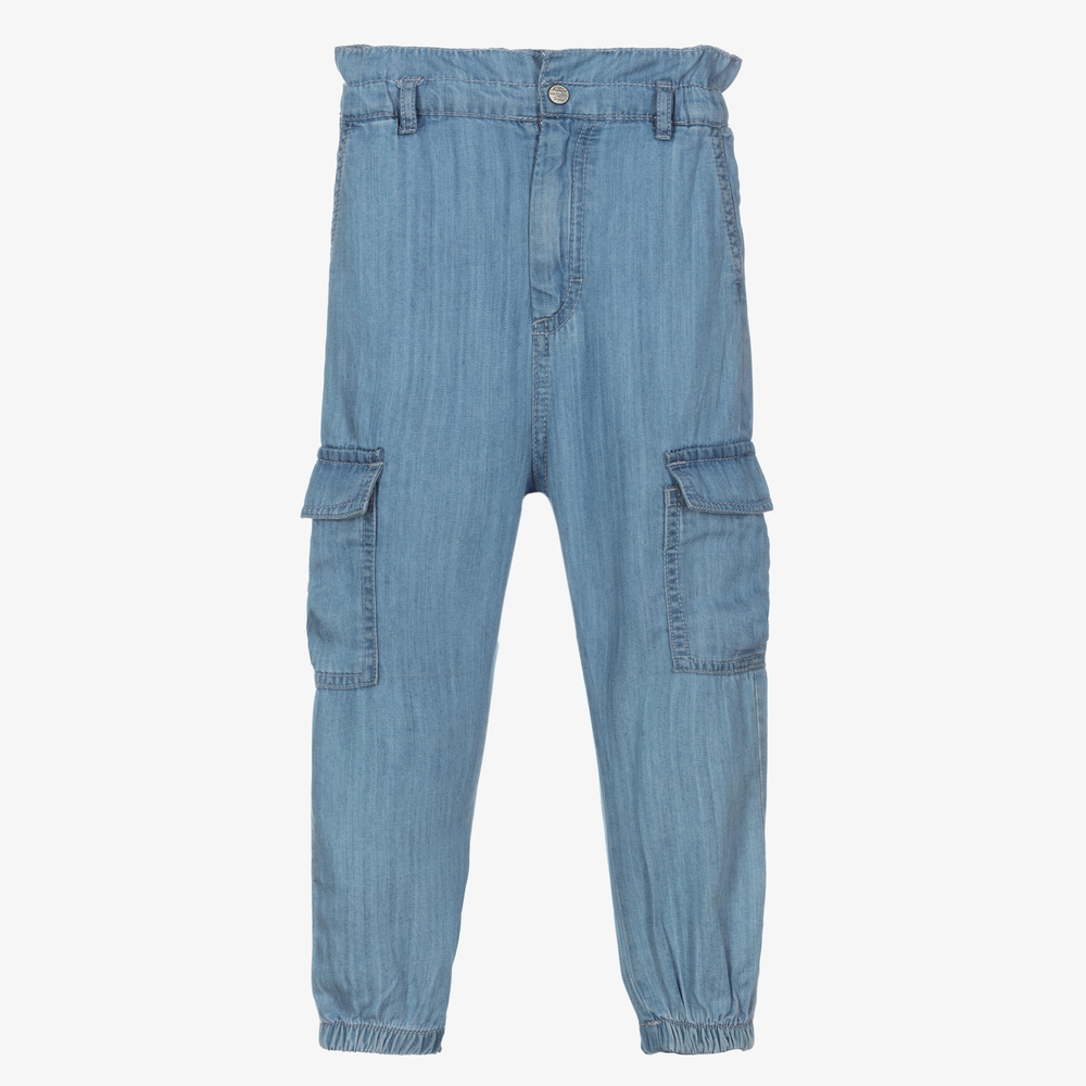 Mayoral-Синие брюки карго для девочек | Childrensalon Outlet