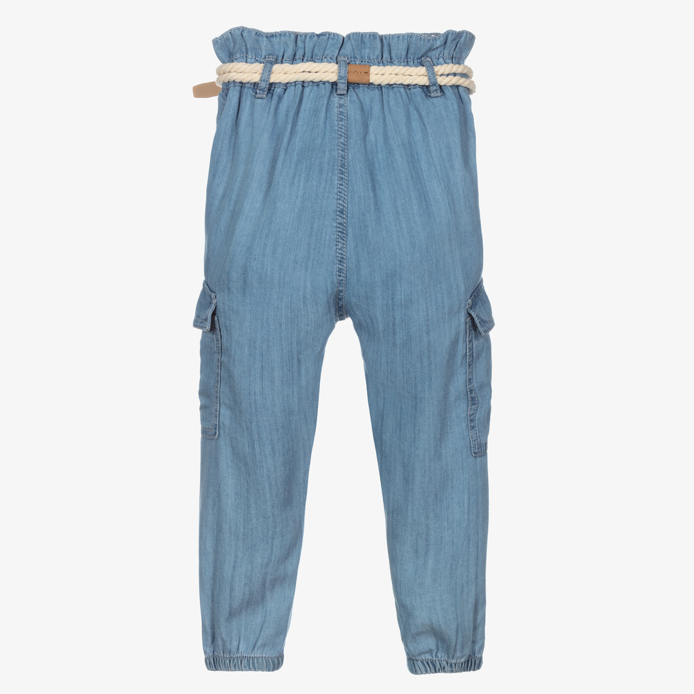 Mayoral-Синие брюки карго для девочек | Childrensalon Outlet