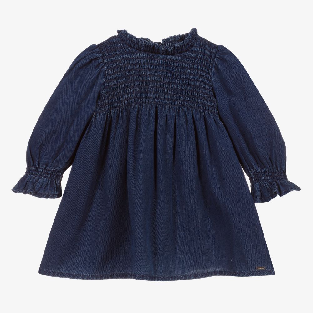 Mayoral-Girls Blue Chambray Dress | Childrensalon Outlet