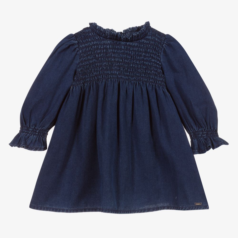 Mayoral - Robe bleue en batiste Fille | Childrensalon