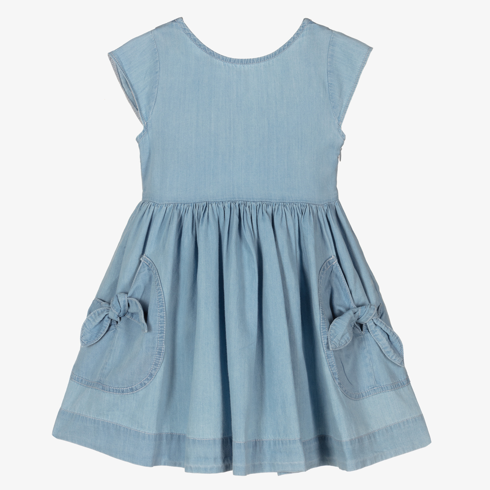 Mayoral - Girls Blue Chambray Dress | Childrensalon