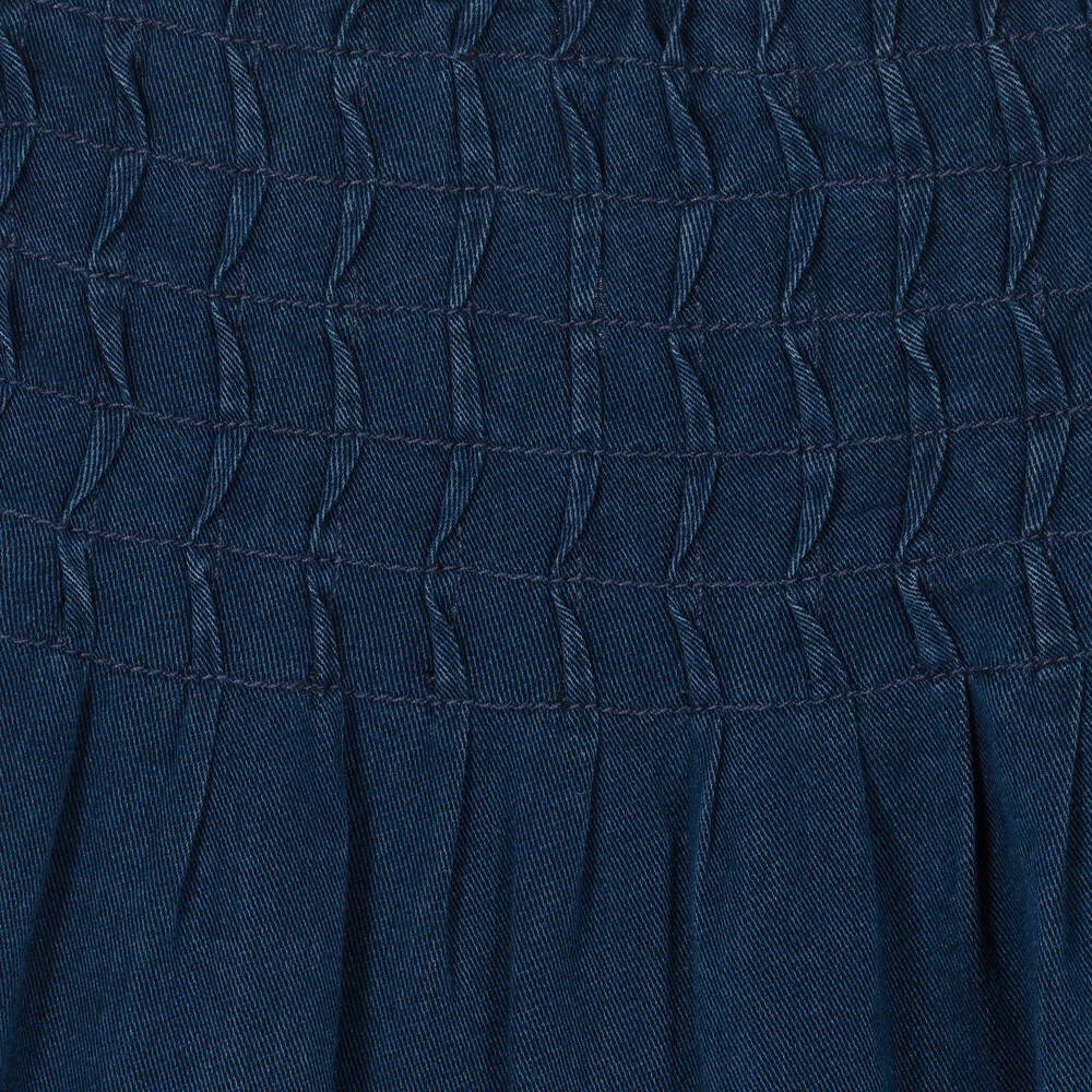 Mayoral-Синее платье из шамбре для девочек | Childrensalon Outlet