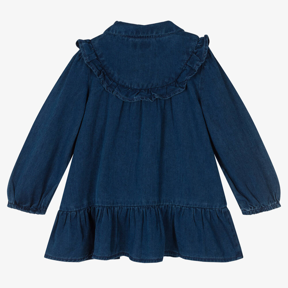 Mayoral-Синее платье из шамбре для девочек | Childrensalon Outlet