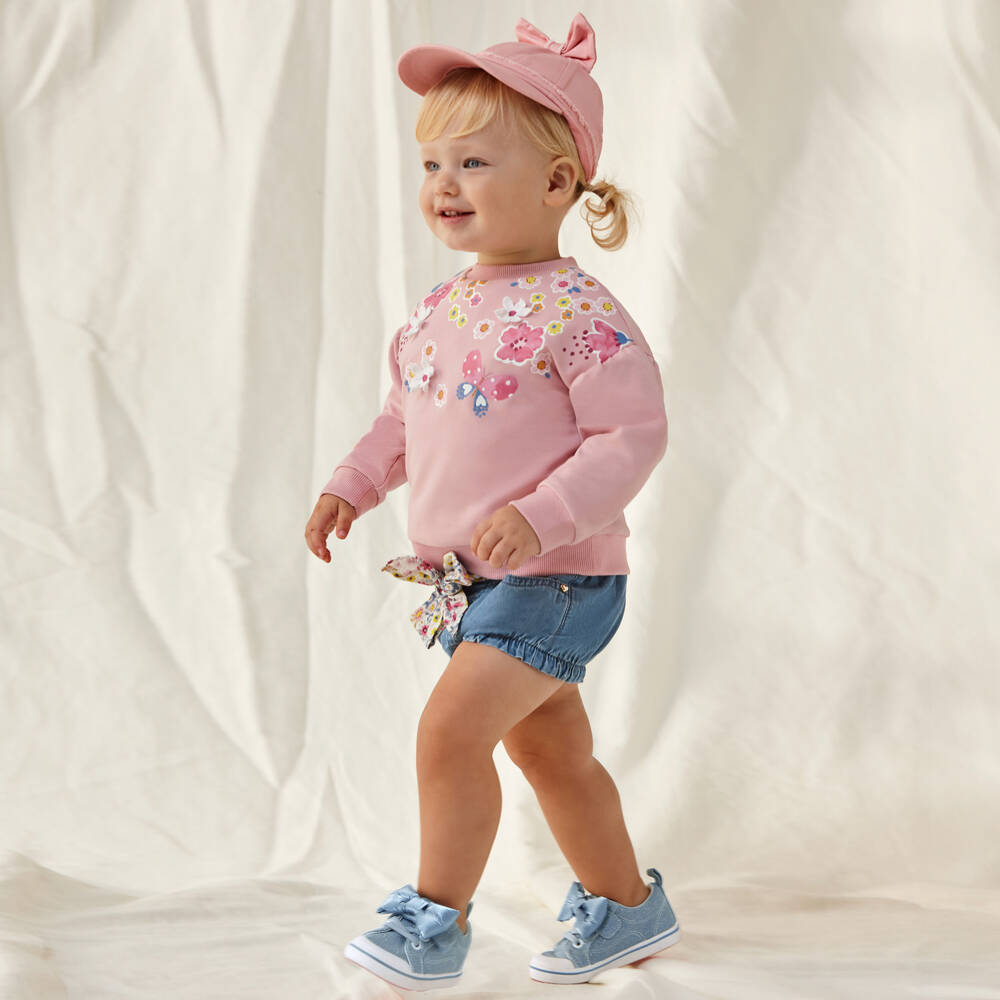 Mayoral - Girls Blue Chambray Shorts | Childrensalon Outlet