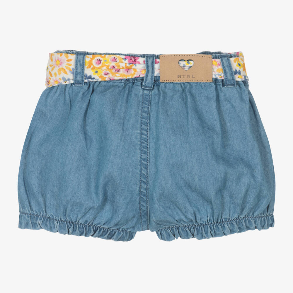 Mayoral - Girls Blue Chambray Shorts | Childrensalon Outlet