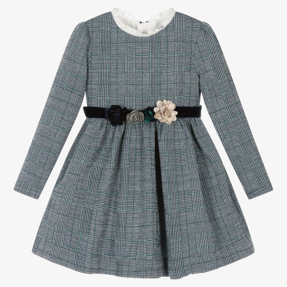 Mayoral - Girls Blue Check Dress | Childrensalon