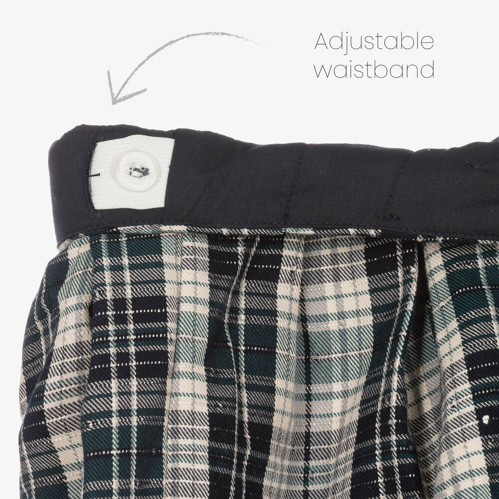 Mayoral-Шорты в синюю клетку со складками | Childrensalon Outlet