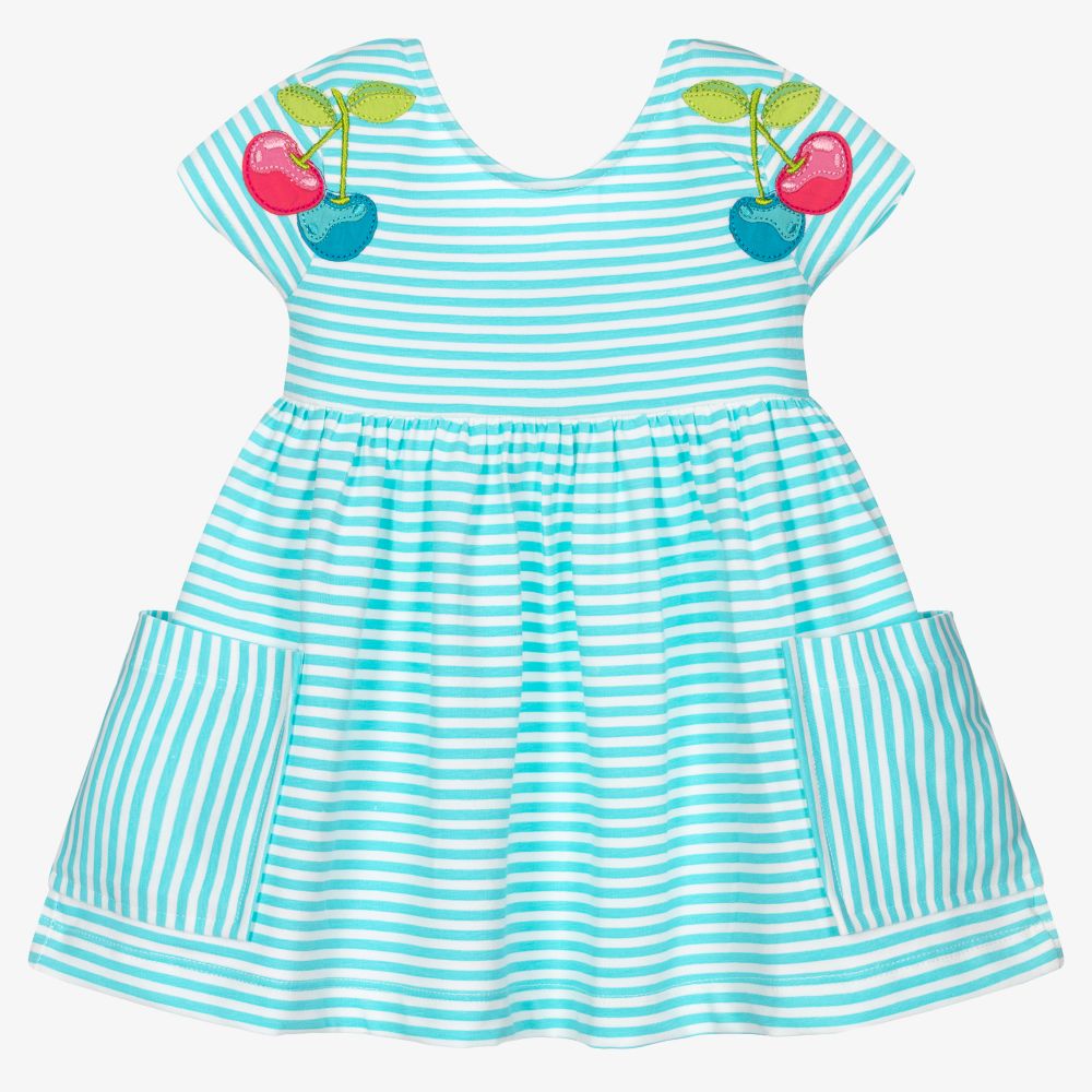 Mayoral - Голубое платье с вишнями для девочек | Childrensalon