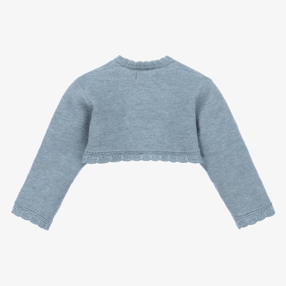 Mayoral-Girls Blue Cotton Bolero Cardigan | Childrensalon Outlet