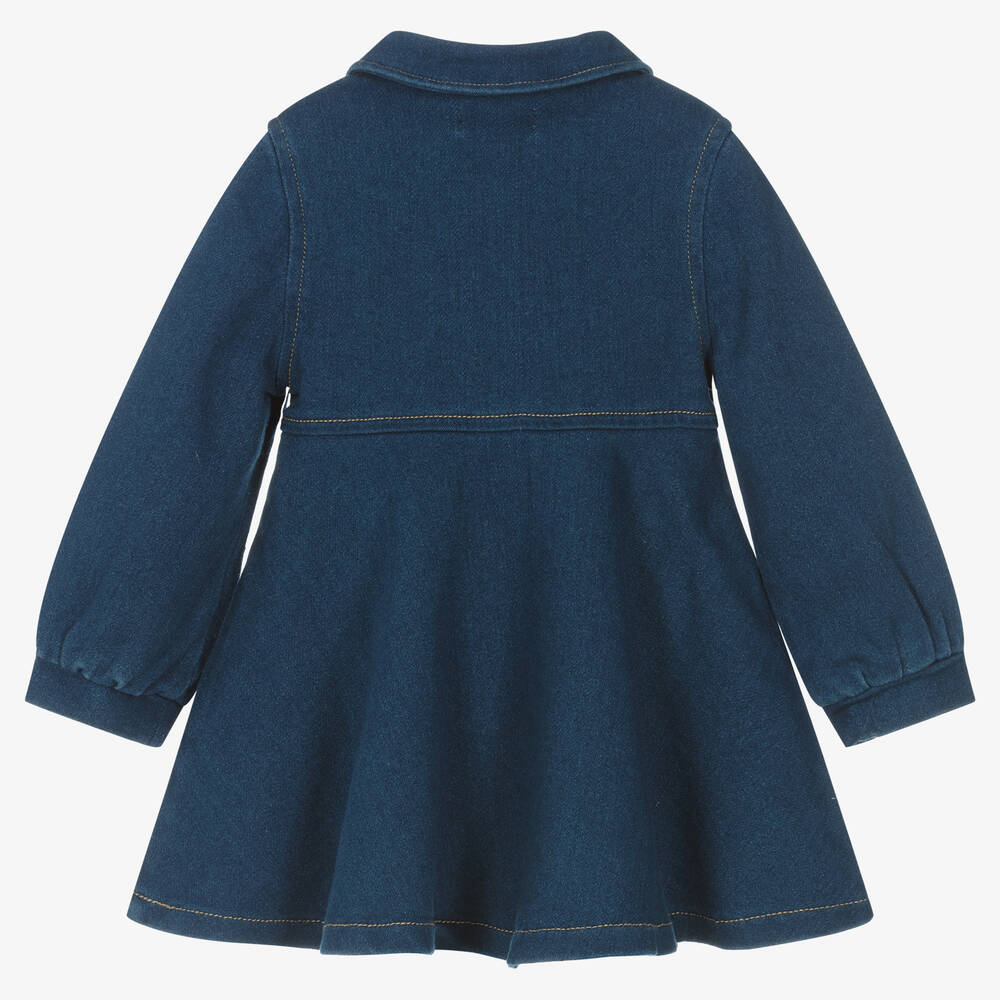 Mayoral-Girls Blue Cotton Denim Dress | Childrensalon Outlet