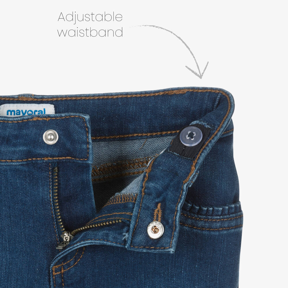 Mayoral-Girls Blue Cotton Denim Skinny Jeans | Childrensalon Outlet