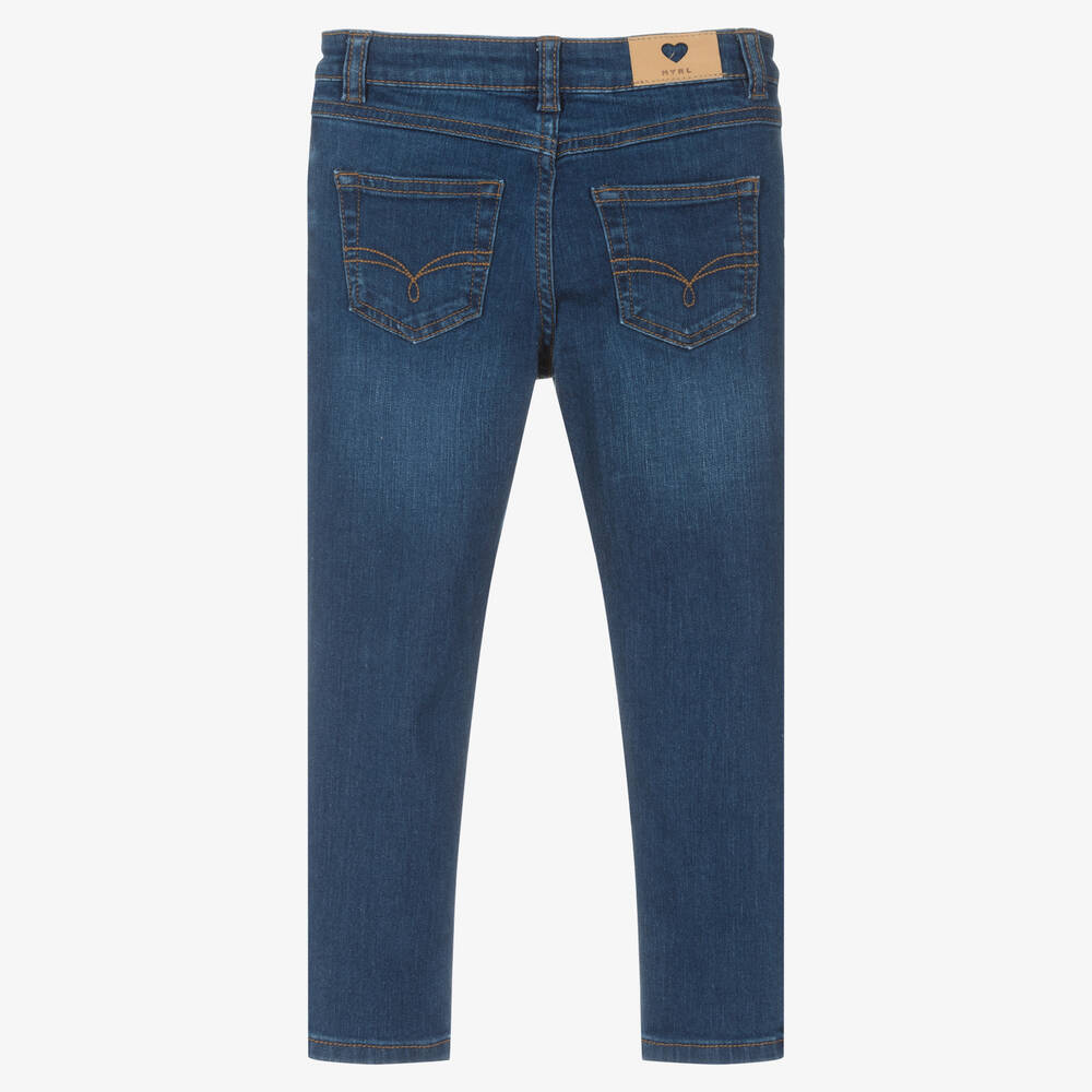 Mayoral-Girls Blue Cotton Denim Skinny Jeans | Childrensalon Outlet