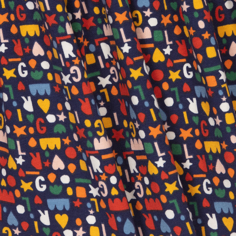 Mayoral-Girls Blue Cotton Jersey Dress | Childrensalon Outlet