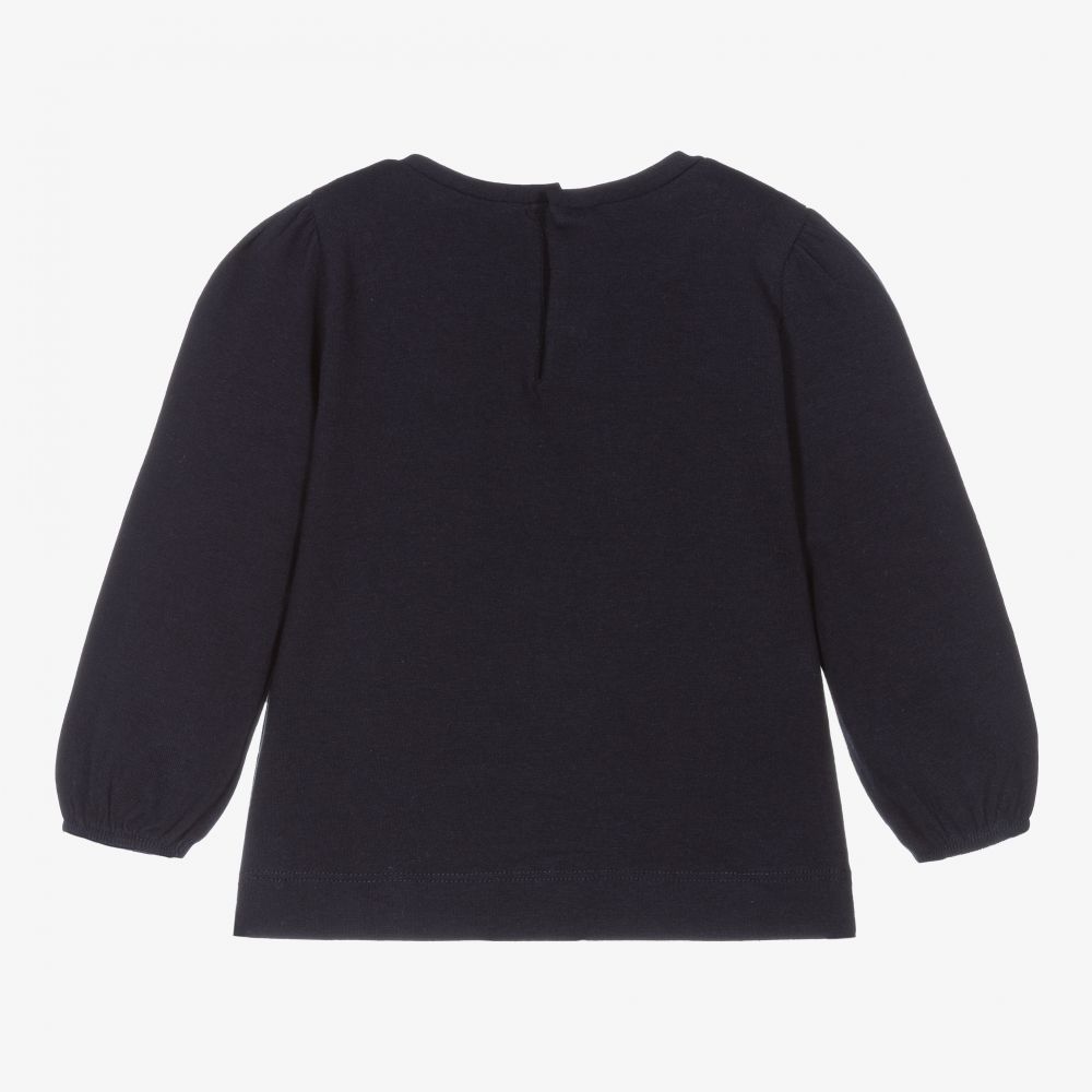 Mayoral-Girls Blue Cotton Jersey Top | Childrensalon Outlet