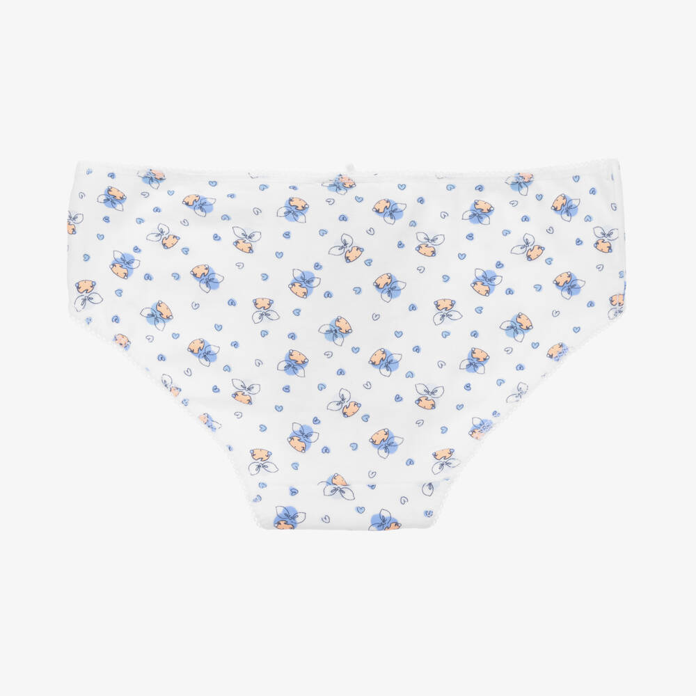 Mayoral-Girls Blue Cotton Knickers (4 Pack) | Childrensalon Outlet