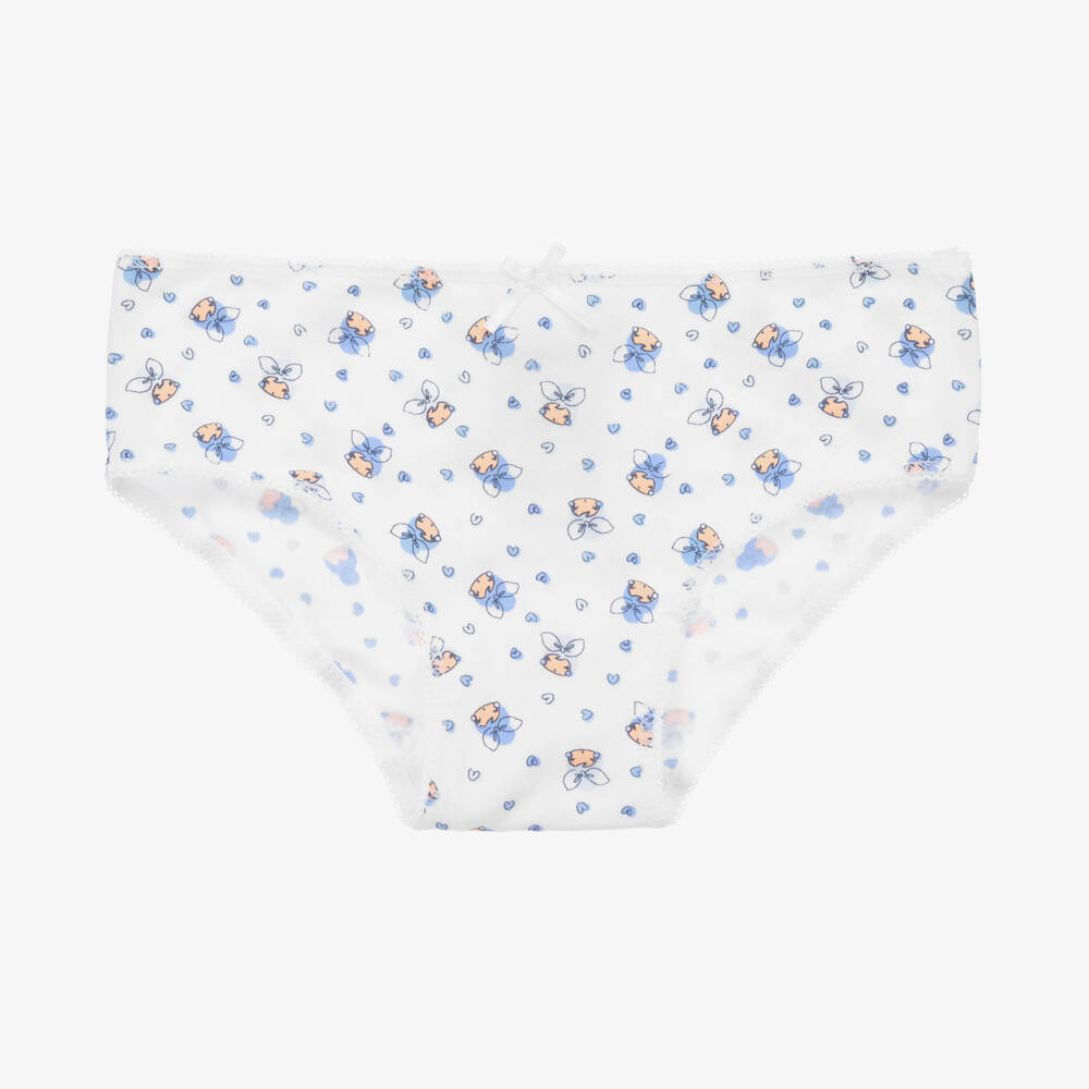 Mayoral-Girls Blue Cotton Knickers (4 Pack) | Childrensalon Outlet