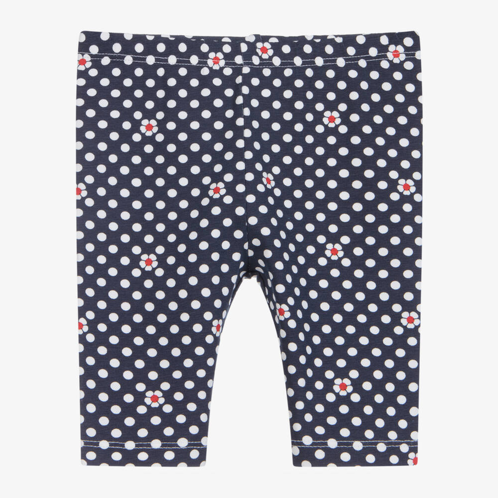 Mayoral-ليغنغز أطفال بناتي قطن جيرسي لون كحلي و أبيض | Childrensalon Outlet