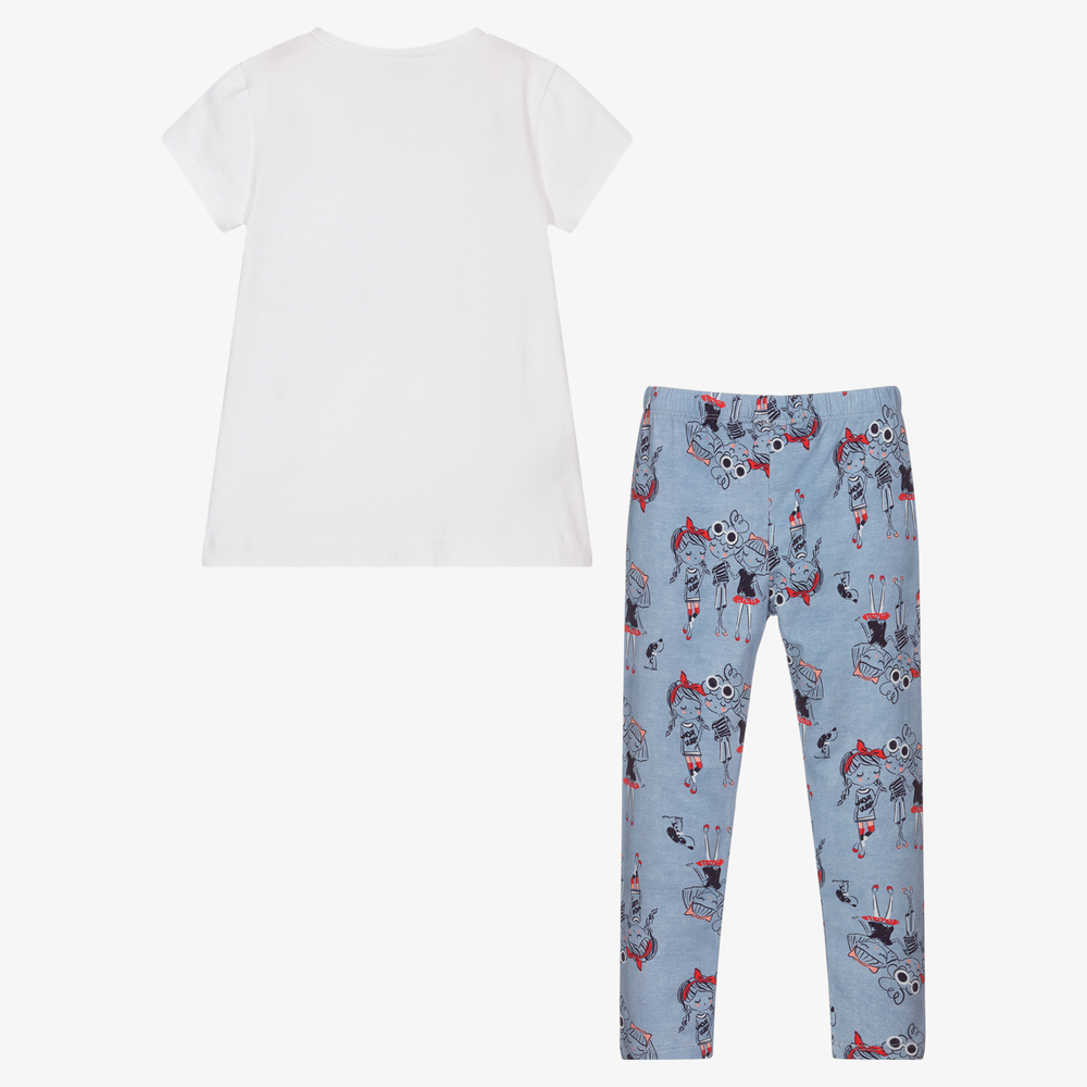 Mayoral-Футболка и голубые легинсы из хлопка для девочек | Childrensalon Outlet