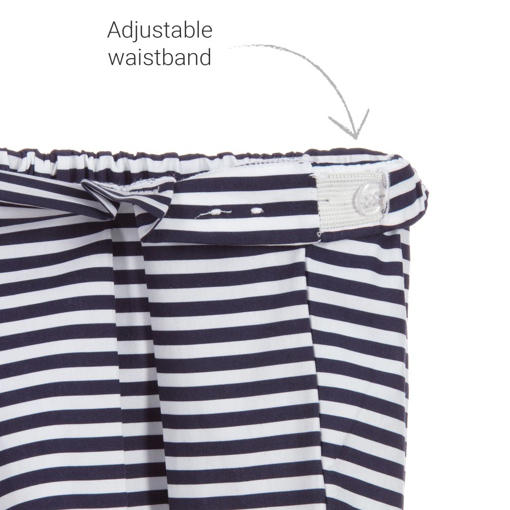 Mayoral-شورت وتوب أطفال بناتي قطن لون أبيض وكحلي | Childrensalon Outlet