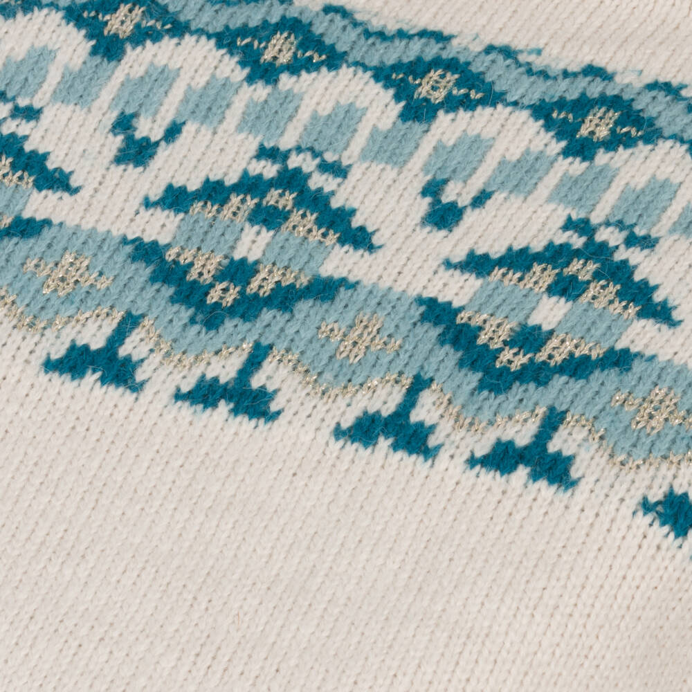 Mayoral-Girls Blue & Cream Fair Isle Sweater | Childrensalon Outlet