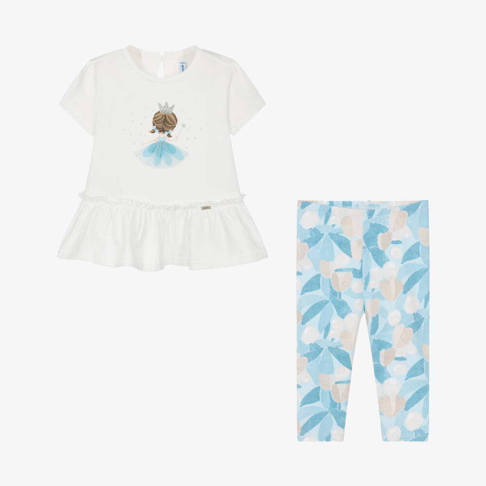 Mayoral-Костюм синие и кремовые леггинсы для девочек | Childrensalon Outlet