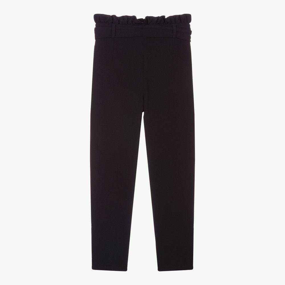 Mayoral-Girls Blue Crêpe Trousers | Childrensalon Outlet