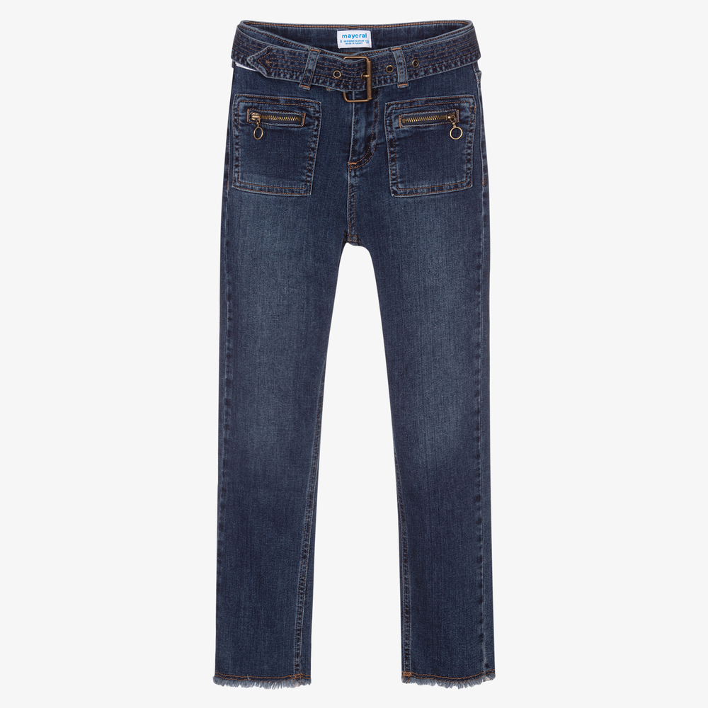 Mayoral - Jean court bleu en denim Fille | Childrensalon