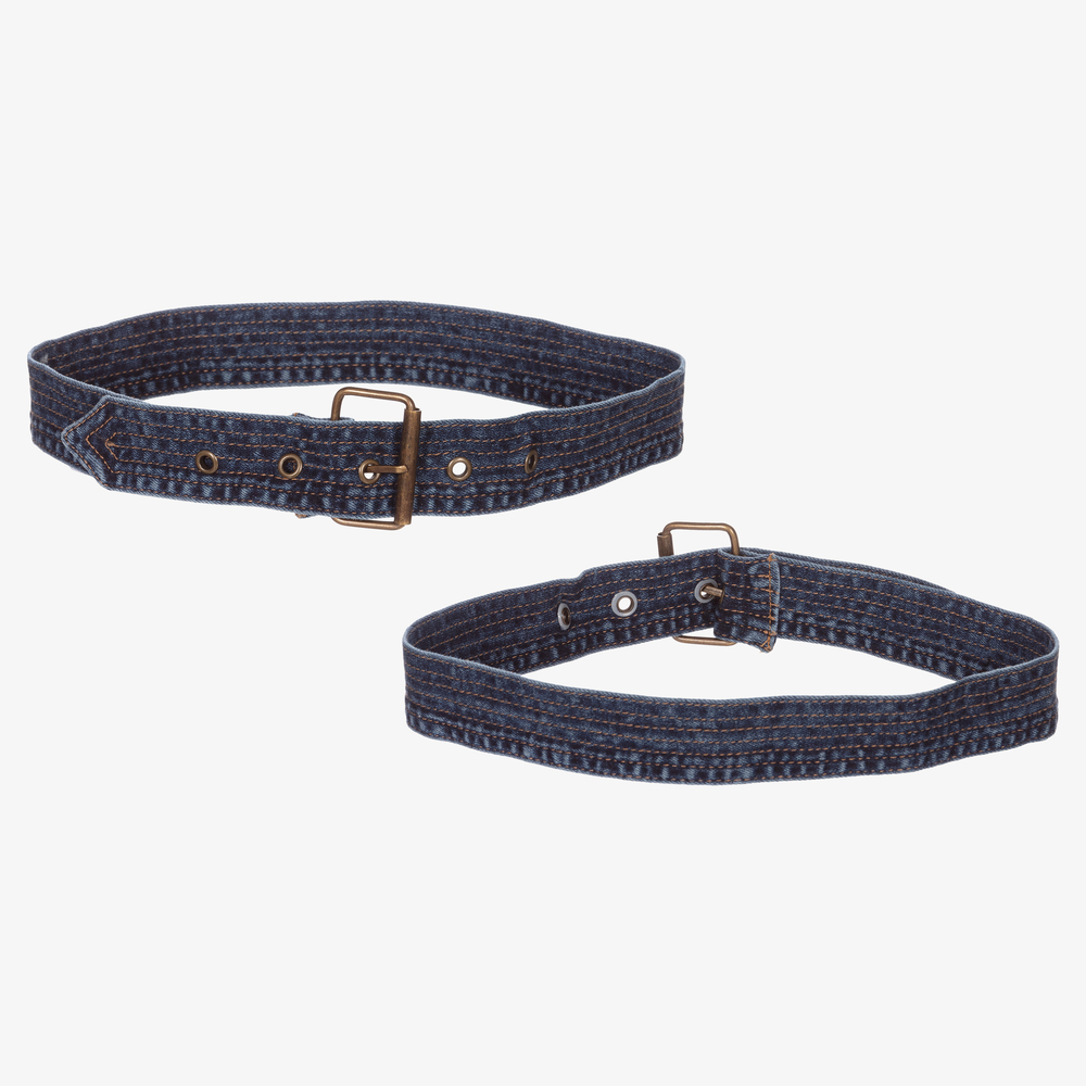 Mayoral-Girls Blue Denim Cropped Jeans | Childrensalon Outlet