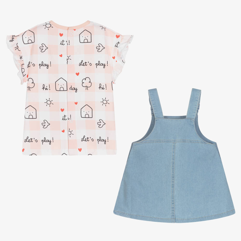 Mayoral Newborn-Girls Blue Denim Delight Ensemble | Childrensalon Outlet