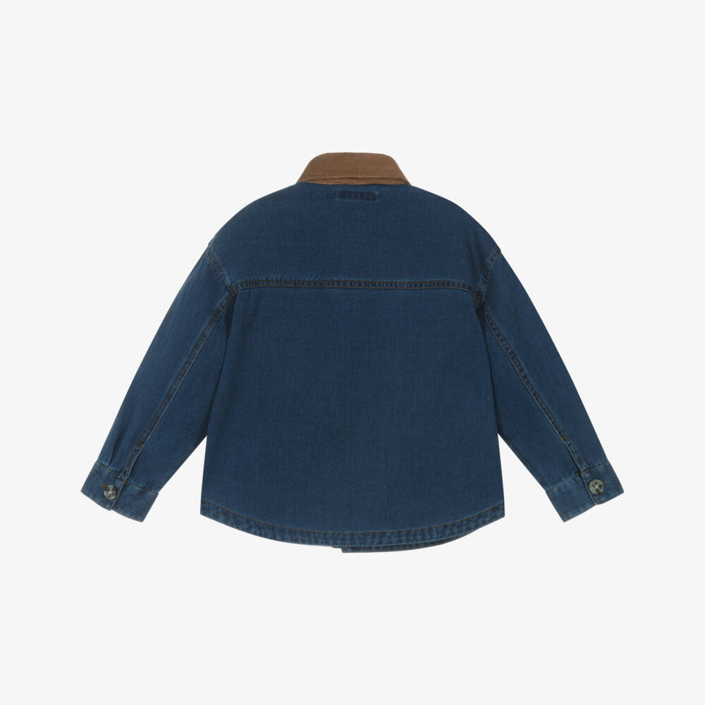 Mayoral-Джинсовая куртка-рубашка с вельветовым воротником для девочек | Childrensalon Outlet