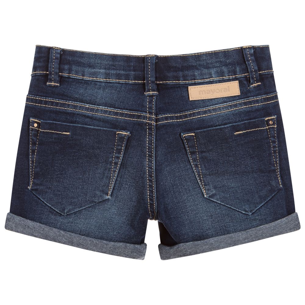 Mayoral-Girls Blue Denim Shorts | Childrensalon Outlet
