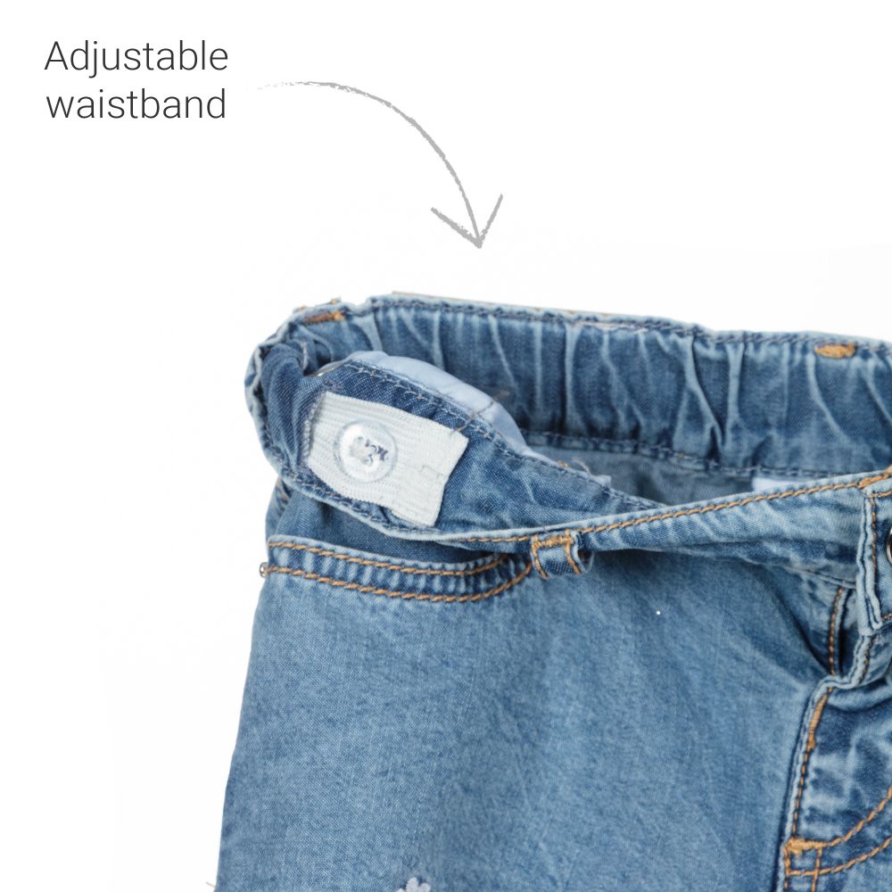 Mayoral-شورت أطفال بناتي قطن دنيم لون أزرق | Childrensalon Outlet