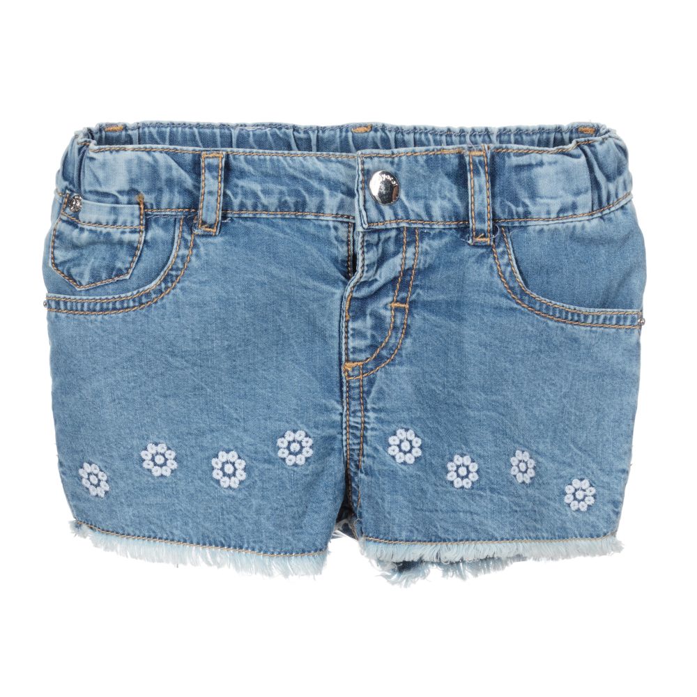 Mayoral-شورت أطفال بناتي قطن دنيم لون أزرق | Childrensalon Outlet
