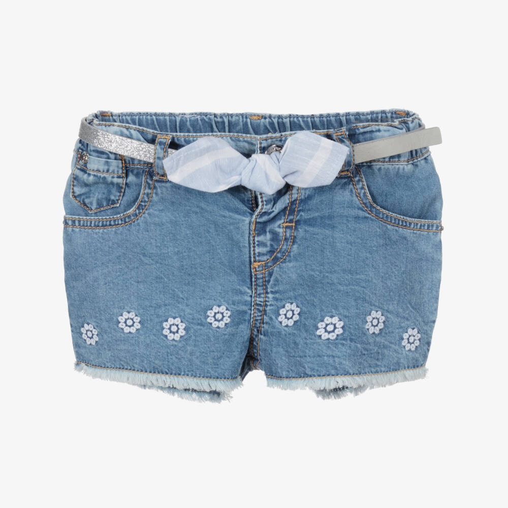 Mayoral-شورت أطفال بناتي قطن دنيم لون أزرق | Childrensalon Outlet