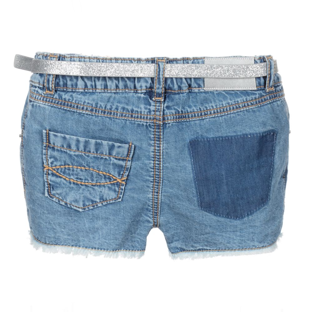 Mayoral-شورت أطفال بناتي قطن دنيم لون أزرق | Childrensalon Outlet
