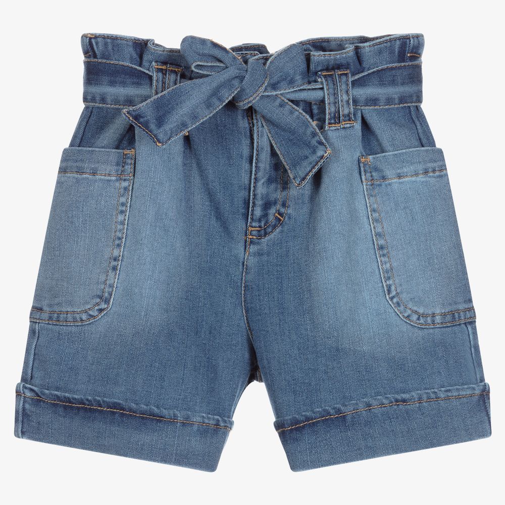 Mayoral - Голубые джинсовые шорты для девочек | Childrensalon