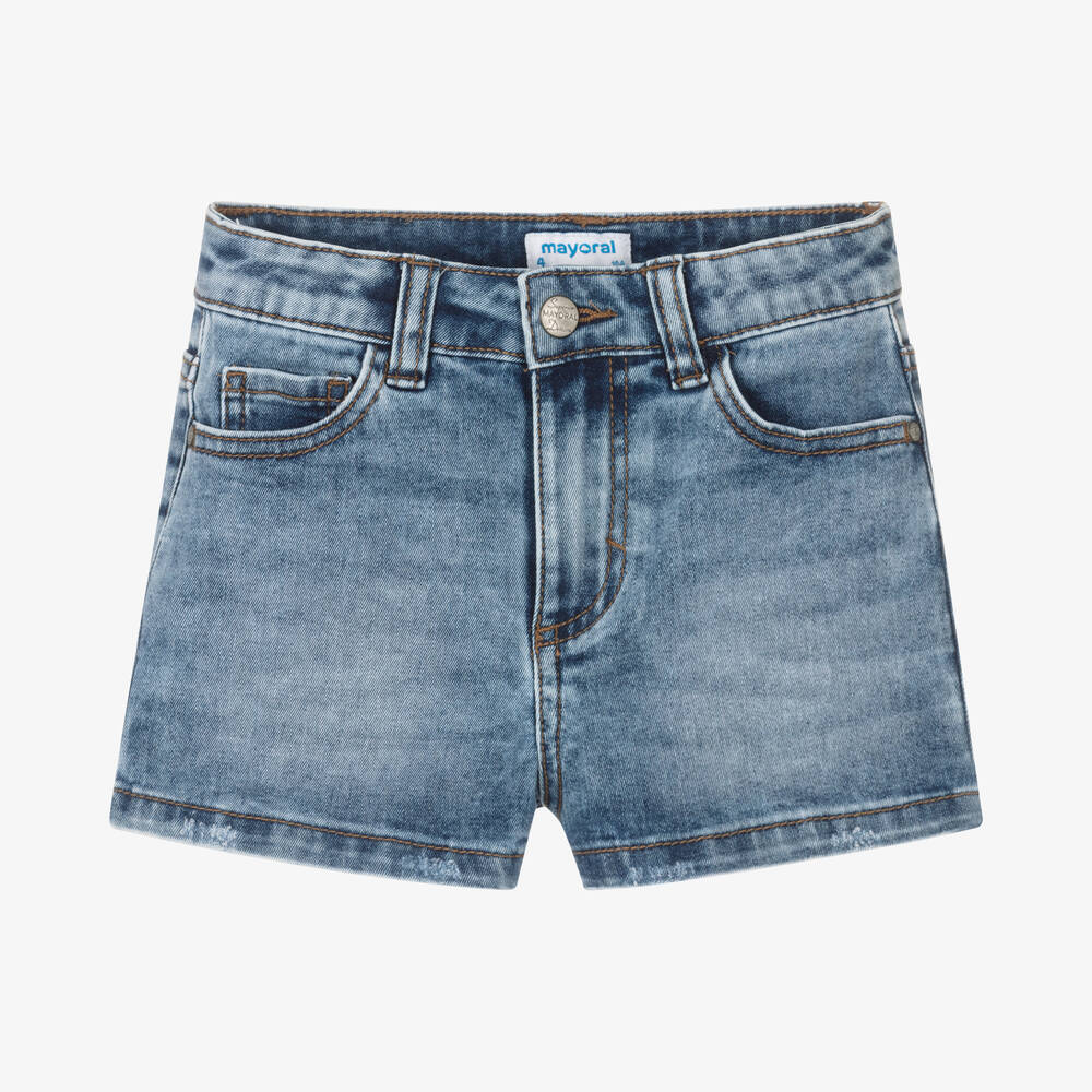 Mayoral - Blaue Jeans-Shorts für Mädchen | Childrensalon