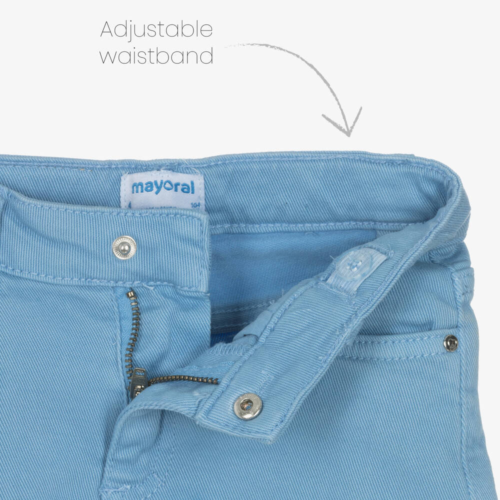 مايورال-شورت قطن دنيم لون أزرق للبنات | Childrensalon Outlet