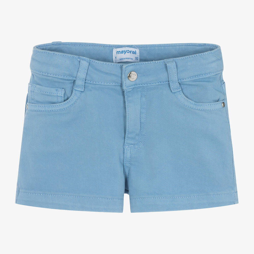 مايورال-شورت قطن دنيم لون أزرق للبنات | Childrensalon Outlet