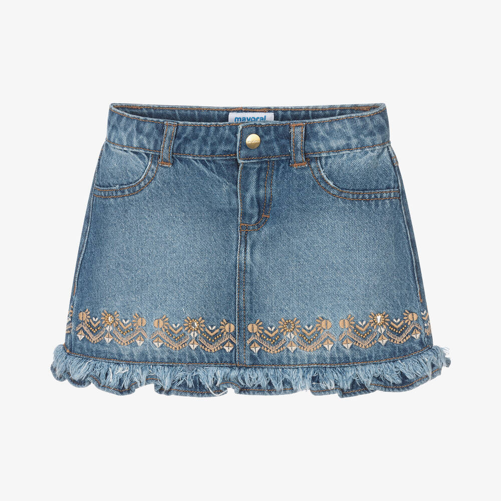 Mayoral - Girls Blue Denim Skirt | Childrensalon