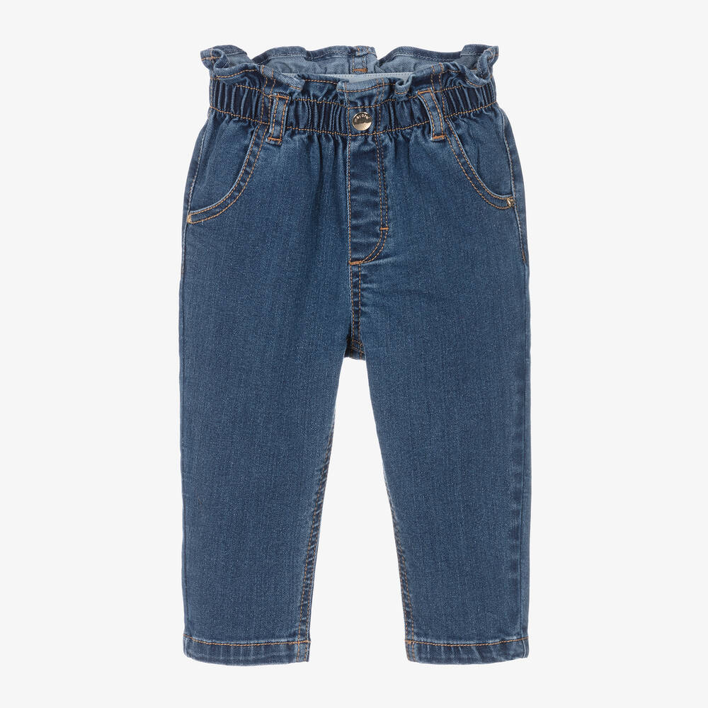 Mayoral - Синие джинсы свободного кроя с высокой талией | Childrensalon