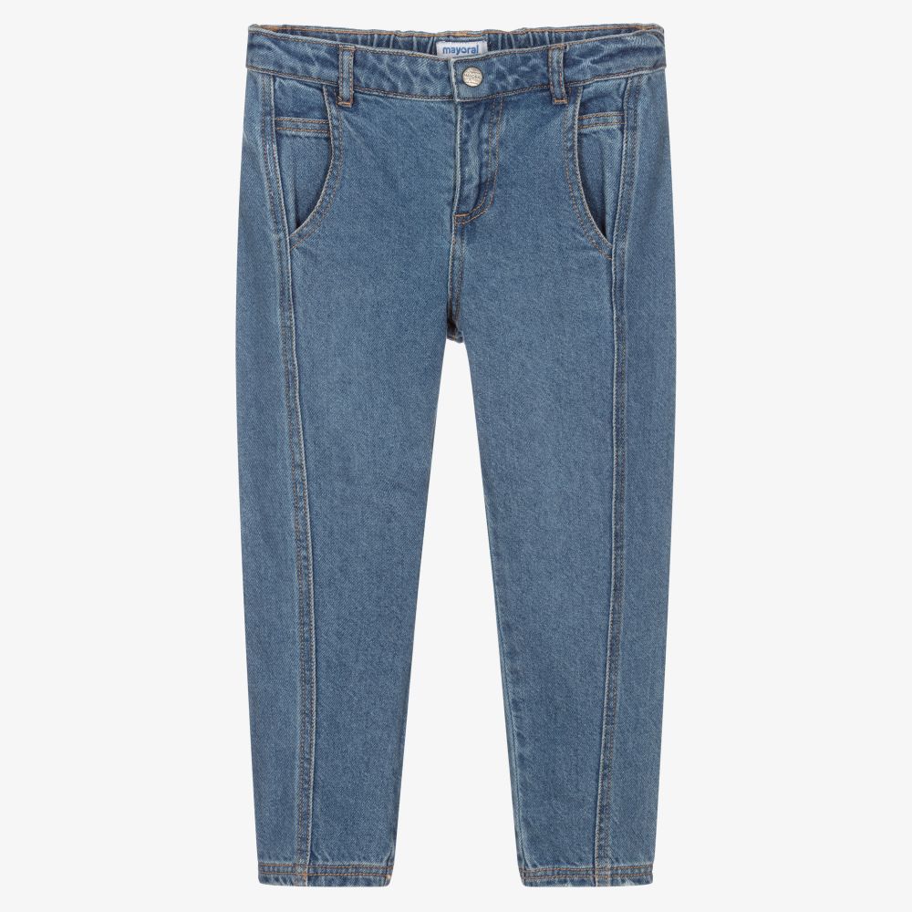 Mayoral - Girls Blue Denim Slouchy Jeans | Childrensalon