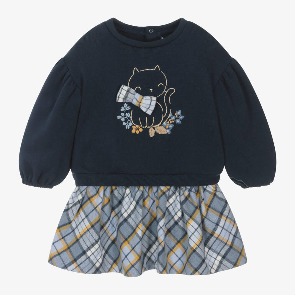Mayoral-Girls Blue Embroidered Skirt Set | Childrensalon Outlet