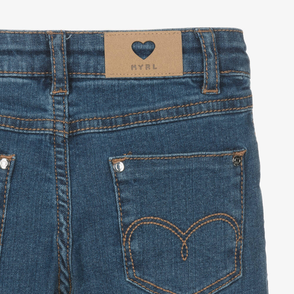 Mayoral-Girls Blue Flared Denim Jeans | Childrensalon Outlet
