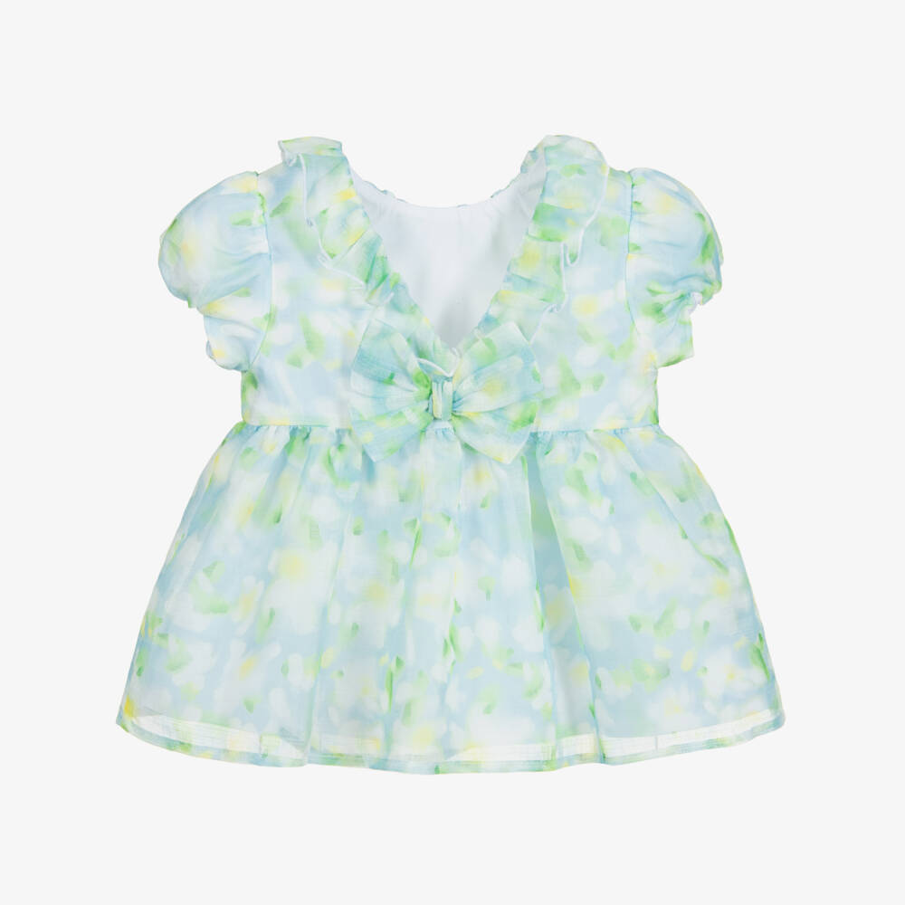 Mayoral-Girls Blue Floral Blouse | Childrensalon Outlet