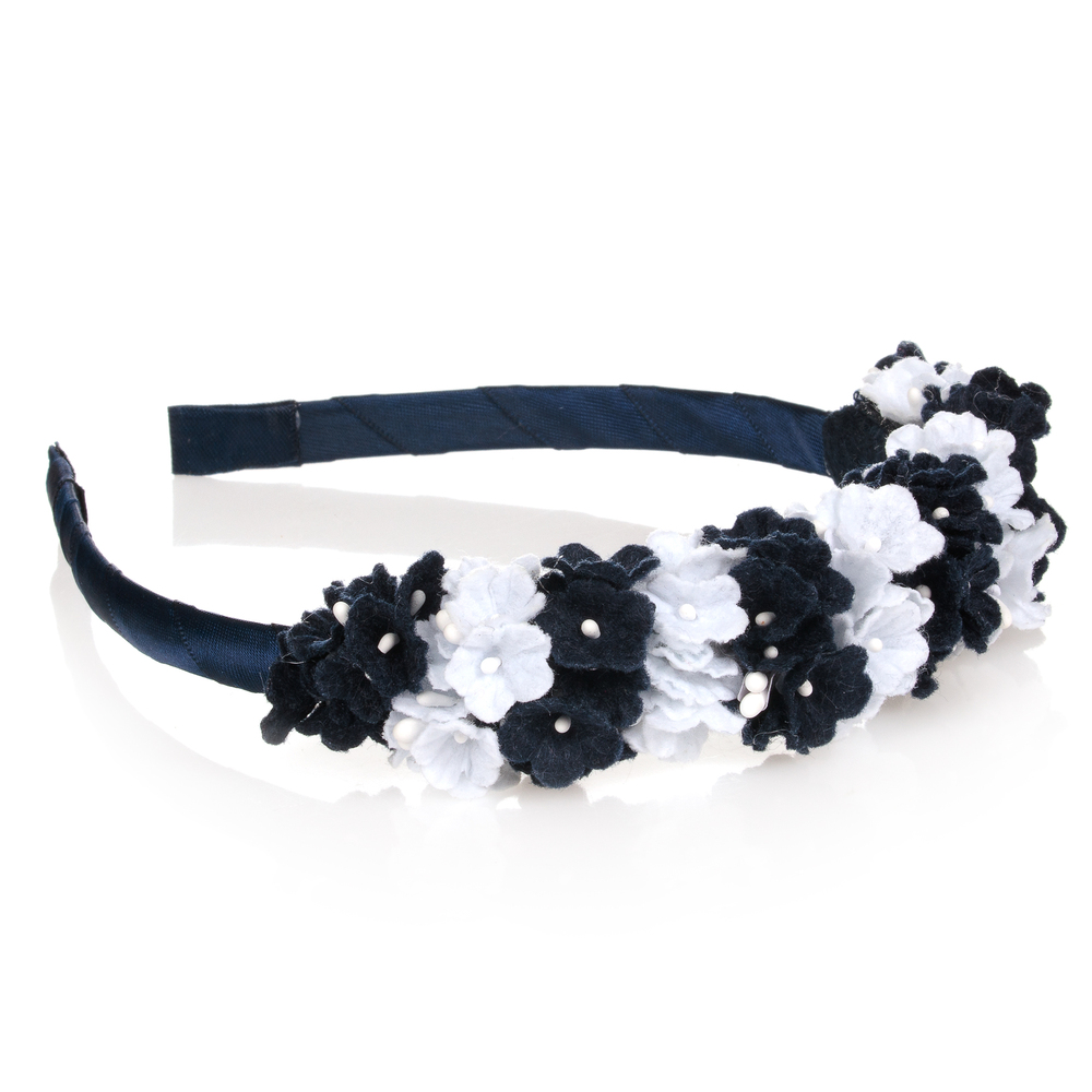 Mayoral-Синий ободок с цветами для девочек | Childrensalon Outlet