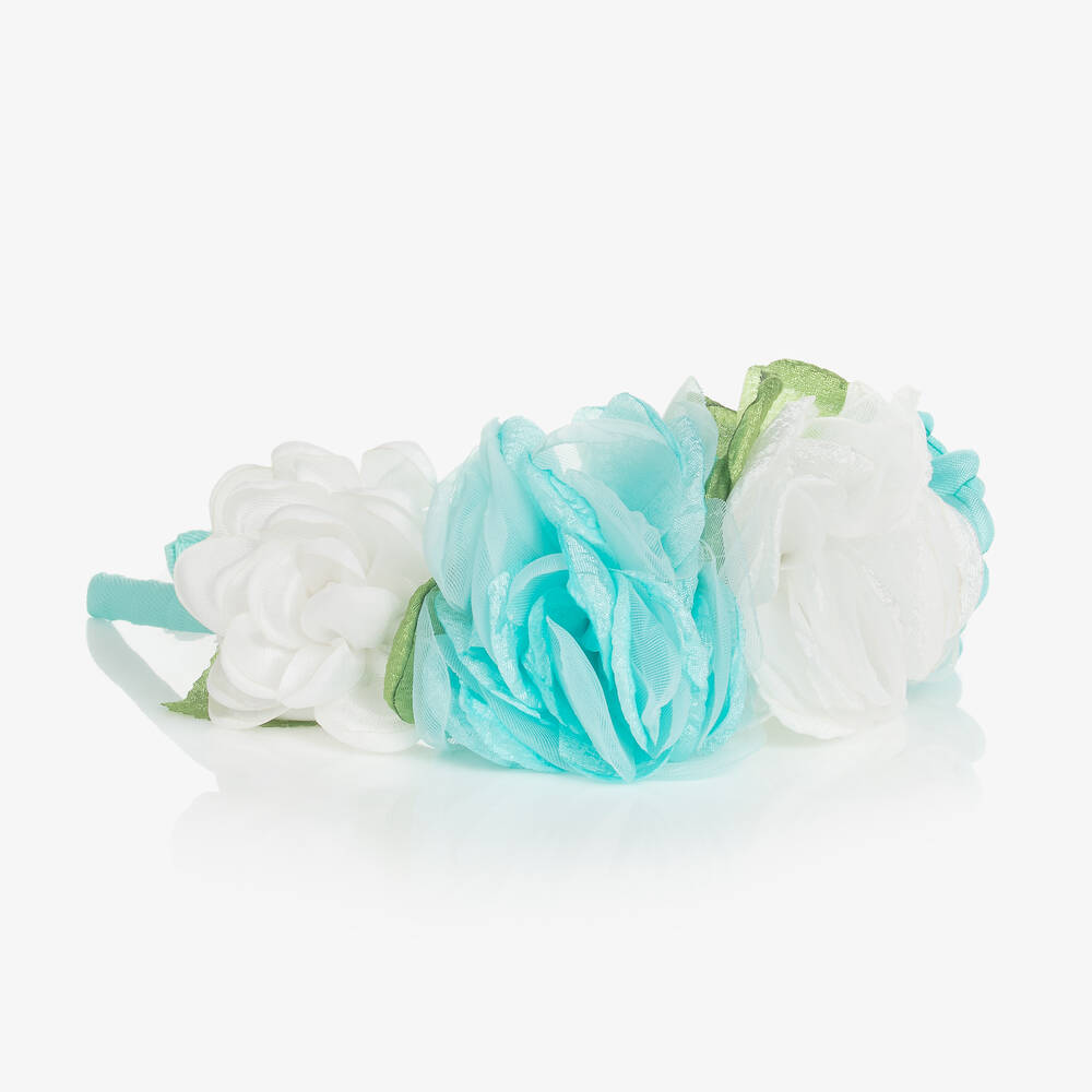 Mayoral-Girls Blue Floral Hairband | Childrensalon Outlet